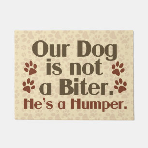 Our Dog is Not A Biter Humour Doormat