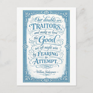 "Our Doubts Are Traitors" Shakespeare Postcard