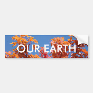 OUR EARTH bumper sticker Blue Sky Fall Trees