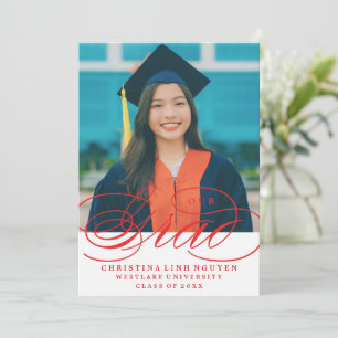 OUR ELEGANT SCRIPT GRAD   GRADUATION INVITATION
