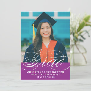 OUR ELEGANT SCRIPT GRAD GRADUATION INVITATION