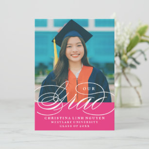 OUR ELEGANT SCRIPT GRAD   GRADUATION INVITATION