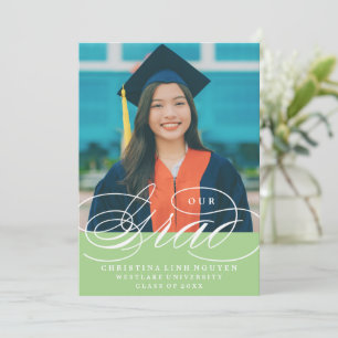 OUR ELEGANT SCRIPT GRAD GRADUATION INVITATION