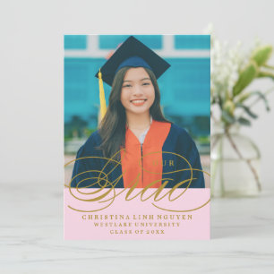 OUR ELEGANT SCRIPT GRAD GRADUATION INVITATION