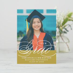 OUR ELEGANT SCRIPT GRAD   GRADUATION INVITATION