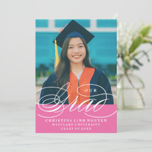 OUR ELEGANT SCRIPT GRAD GRADUATION INVITATION