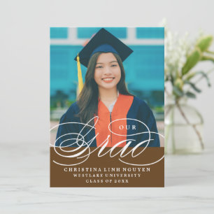 OUR ELEGANT SCRIPT GRAD   GRADUATION INVITATION