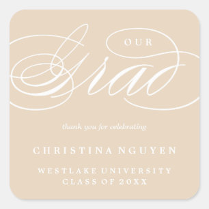 OUR ELEGANT SCRIPT GRAD   THANK YOU STICKER