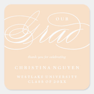 OUR ELEGANT SCRIPT GRAD   THANK YOU STICKER
