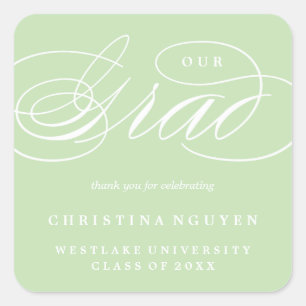 OUR ELEGANT SCRIPT GRAD THANK YOU STICKER