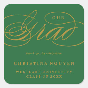 OUR ELEGANT SCRIPT GRAD THANK YOU STICKER