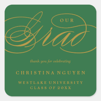 OUR ELEGANT SCRIPT GRAD | THANK YOU STICKER