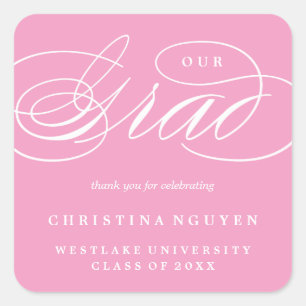 OUR ELEGANT SCRIPT GRAD THANK YOU STICKER