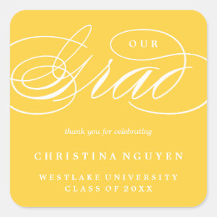 OUR ELEGANT SCRIPT GRAD   THANK YOU STICKER