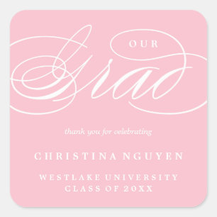 OUR ELEGANT SCRIPT GRAD THANK YOU STICKER