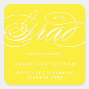 OUR ELEGANT SCRIPT GRAD   THANK YOU STICKER