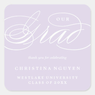 OUR ELEGANT SCRIPT GRAD   THANK YOU STICKER