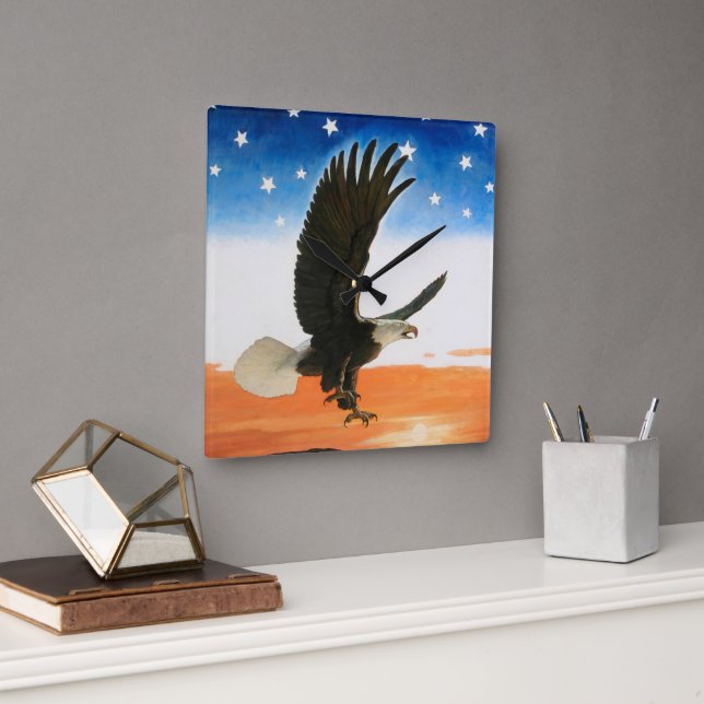 Our Emblem by Newell Convers Wyeth Square Wall Clock (Office)