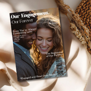 Our Engagement 2 Photo Magazine Cover Invitation