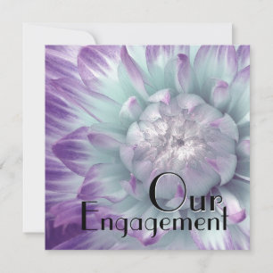 Our Engagement - Purple and Blue Dahlia Invitation