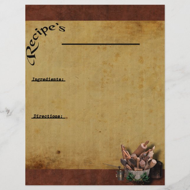 Our Family Favourites-2- Recipe Page Inserts (Front)