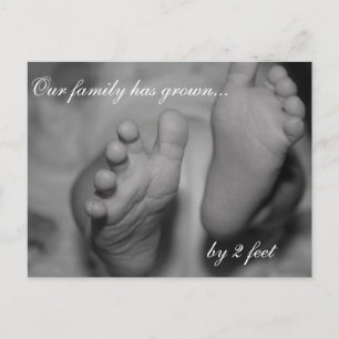 Our family has grown by 2 feet Newborn Postcard