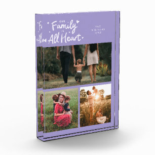Our Family Is All Heart Lilac Photo Block