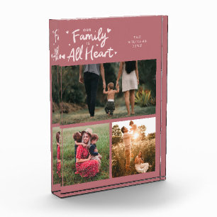 Our Family Is All Heart Pink Photo Block