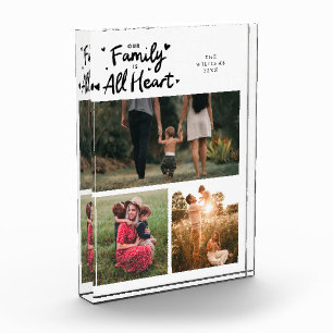 Our Family Is All Heart White Photo Block