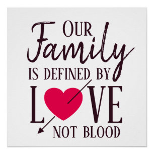 Our Family is Defined by Love Not Blood Adoption Poster
