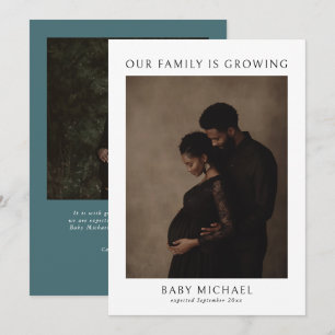 Our Family Is Growing Modern 2 Photo Pregnancy Announcement