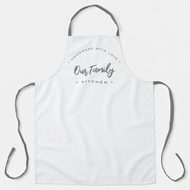Our family kitchen Homemade with love Modern  Apron (Front)