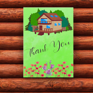 Our Family Loved the Cabin in the Woods Rustic  Thank You Card