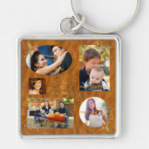 Our Family Photo Album Collage Key Ring