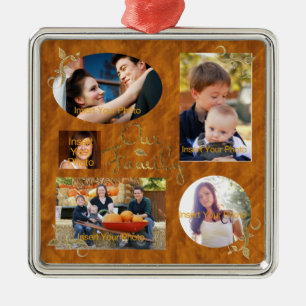 Our Family Photo Album Collage Metal Tree Decoration