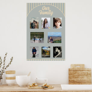 Our Family Photos Grey Arch Poster