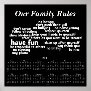 Our Family Rules Poster