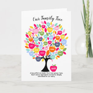 Our Family Tree Personalised Family Name Keepsak Card