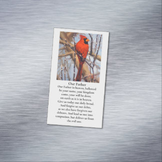 "Our Father" Cardinal Painting Prayer Card Magnet