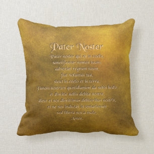 Our Father In Latin Throw Pillow