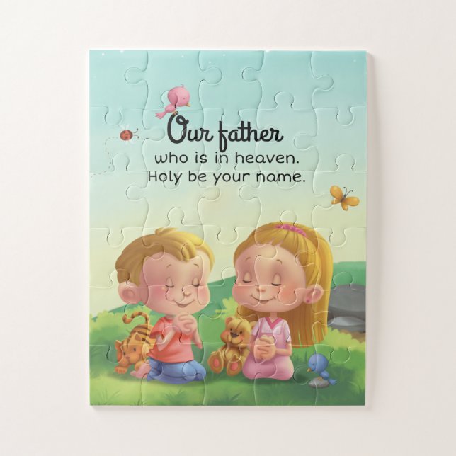 Our Father, Lord's prayer kids puzzle (Vertical)