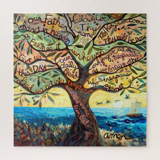 Our Father Prayer in Tree of Life Puzzle (Vertical)