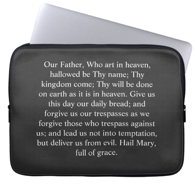 Our father prayer laptop sleeve (Front)
