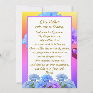 Our Father Prayer Mathew 6:9-13 Card