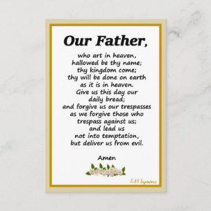 Our Father Prayer Matthew 6:9-13 Card
