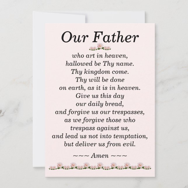 Our Father Prayer Matthew 6:9-13 Card (Front)