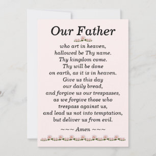 Our Father Prayer Matthew 6:9-13 Card