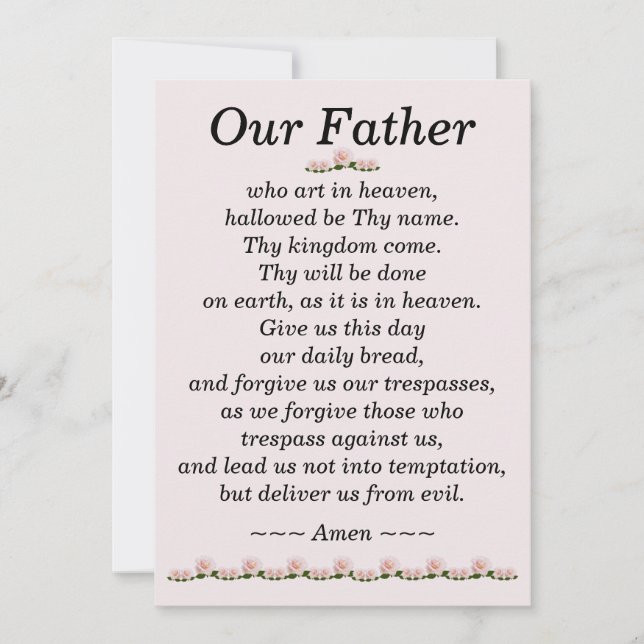 Our Father Prayer Matthew 6:9-13 Card (Front)