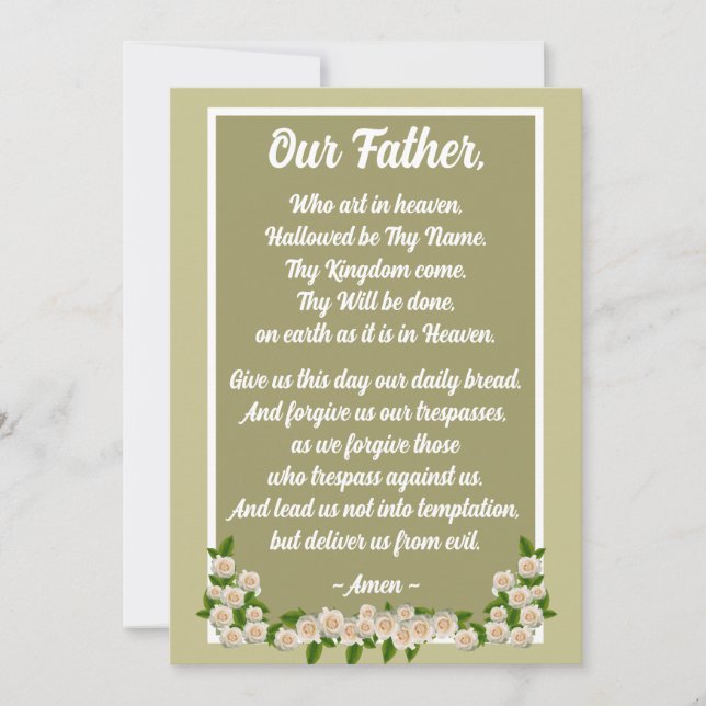 Our Father Prayer Matthew 6:9–13 Gold Card (Front)