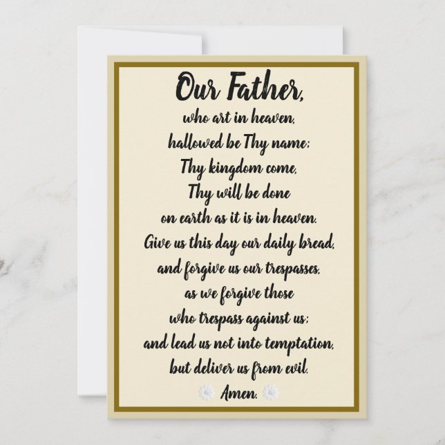 Our Father Prayer Matthew 6:9-13 Holiday Card (Front)